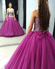 Load image into Gallery viewer, Stunning Crystal Beaded Organza Ruffles Ball Gowns Quinceanera Dresses
