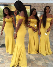 Load image into Gallery viewer, African Bridesmaid Dresses Dark Yellow
