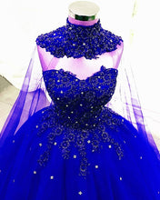 Load image into Gallery viewer, Royal Blue Quinceanera Dresses With Cape
