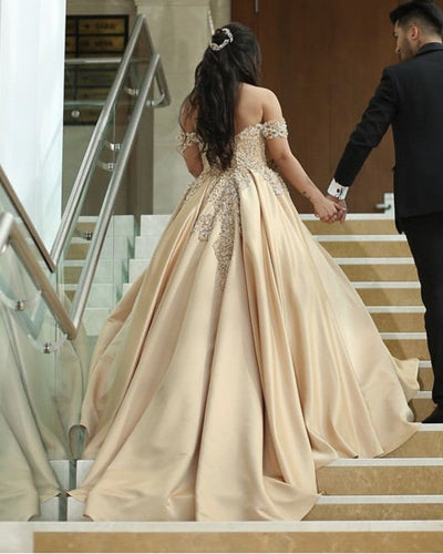 Gold Wedding Dresses Ball Gown