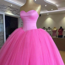 Load image into Gallery viewer, Sweetheart Bodice Corset Tulle Ball Gowns Quinceanera Dress Pink-alinanova
