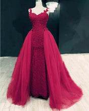 Load image into Gallery viewer, Sweetheart Mermaid Prom Dresses Lace Beaded Removable Skirt
