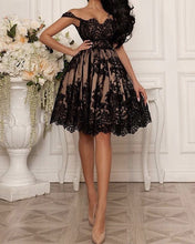 Load image into Gallery viewer, Sweetheart Off Shoulder Homecoming Dresses Lace Appliques-alinanova

