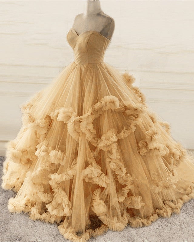 Sweetheart Ruffles Ball Gown Wedding Cloud Dresses alinanova Sweetheart Ruffles Ball Gown Wedding Cloud Dresses alinanova