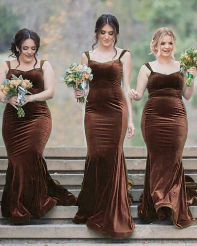 Tan Bridesmaid Dresses Velvet