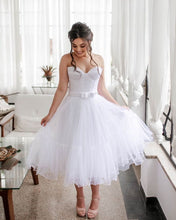 Load image into Gallery viewer, Tea Length Wedding Dress Sweetheart Corset Tulle Ruffles-alinanova
