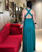 Load image into Gallery viewer, Chiffon Bridesmaid Dresses Plunge Neck Open Back
