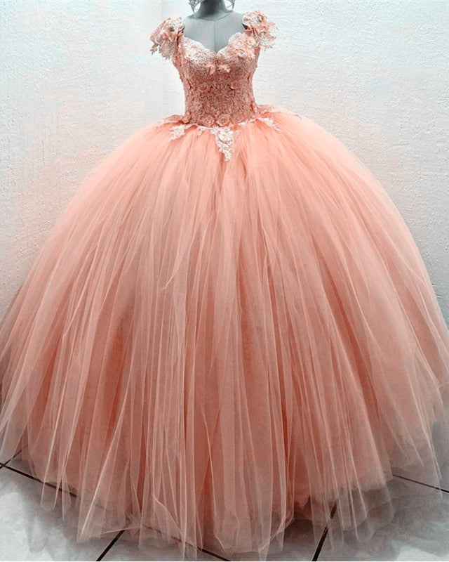 Tulle Ball Gown Dresses Lace Embroidery V Neck Tulle Ball Gown Dresses Lace Embroidery V Neck