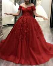Load image into Gallery viewer, Red Quinceanera Dresses Off The Shoulder
