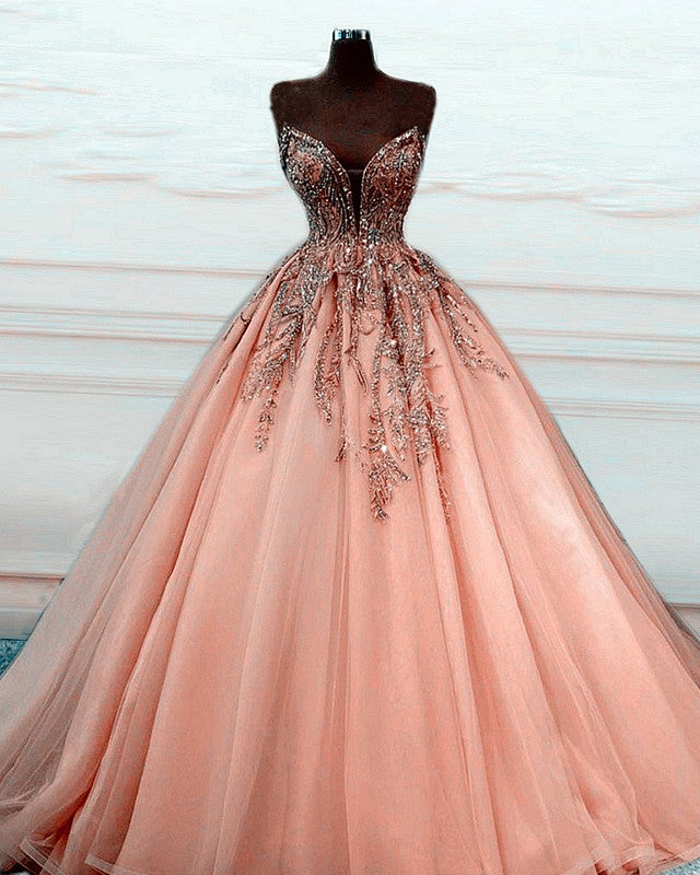 princess polly baby blue dress Tulle Ball Gown Prom Dresses Beaded V Neck – alinanova