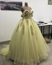 Load image into Gallery viewer, Yellow Quinceanera Dresses 2021
