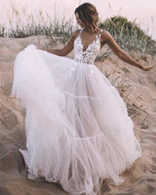 Load image into Gallery viewer, Boho Wedding Dress Tulle Ruffles
