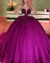 Load image into Gallery viewer, Purple Sweetheart Quinceanera Dresses
