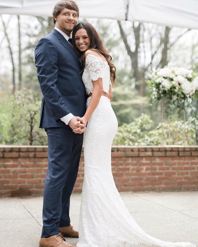 Two Piece Lace Mermaid Wedding Dresses Elegant
