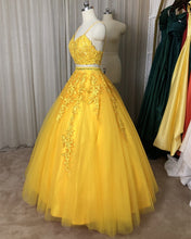 Load image into Gallery viewer, Yellow Quinceanera Dresses Two Piece
