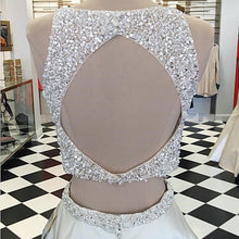 Load image into Gallery viewer, Two Piece Prom Dresses Sequin Beaded Keyhole Back
