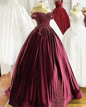 Load image into Gallery viewer, Velvet Ball Gown Wedding Dress Lace Embroidery Off The Shoulder-alinanova
