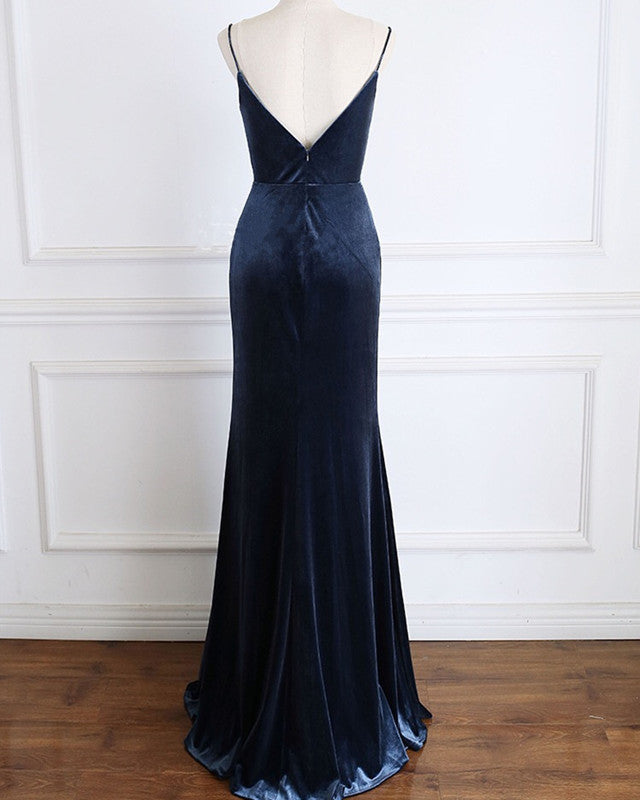 Mermaid Velvet Bridesmaid Dresses Leg Slit Mermaid Velvet Bridesmaid Dresses Leg Slit