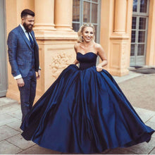 Load image into Gallery viewer, Wedding-Dresses-Navy-Blue-Ball-Gowns

