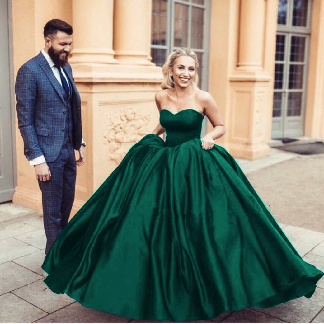 Wedding Dress Dark Green Velvet Gown Green Velvet Wedding Guest Dress