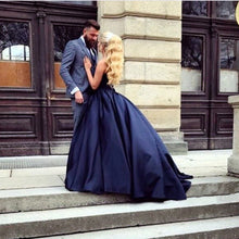 Load image into Gallery viewer, Velvet Sweetheart Ball Gowns Satin Wedding Dresses
