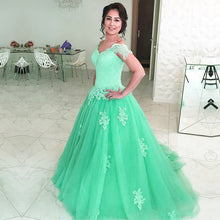 Load image into Gallery viewer, Vintage A Line Tulle Princess Wedding Dresses Lace Off Shoulder
