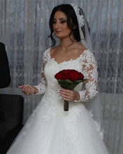 Load image into Gallery viewer, Long-Sleeves-Wedding-Dresses
