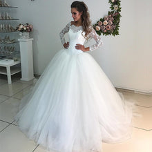 Load image into Gallery viewer, Vintage Lace Long Sleeves Tulle Ball Gowns Wedding Dresses-alinanova
