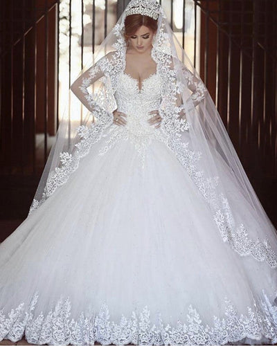 Long-Sleeves-Wedding-Dress-Ball-Gowns