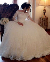 Load image into Gallery viewer, Long-Sleeves-Lace-Wedding-Dresses

