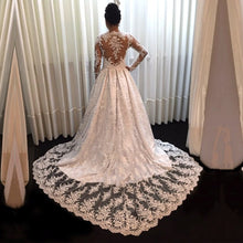 Load image into Gallery viewer, Vintage Long Sleeves Lace Wedding Dresses Princess Bridal Gowns-alinanova
