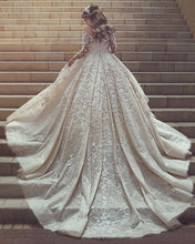 Load image into Gallery viewer, Vintage Long Sleeves Wedding Dresses Lace Embroidery
