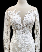 Load image into Gallery viewer, Long Sleeves Lace Mermaid Wedding Dresses Vintage
