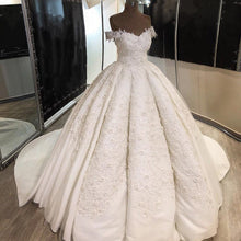 Load image into Gallery viewer, 2019-Wedding-Dresses-Satin-Bridal-Ballgowns-Royal-Style
