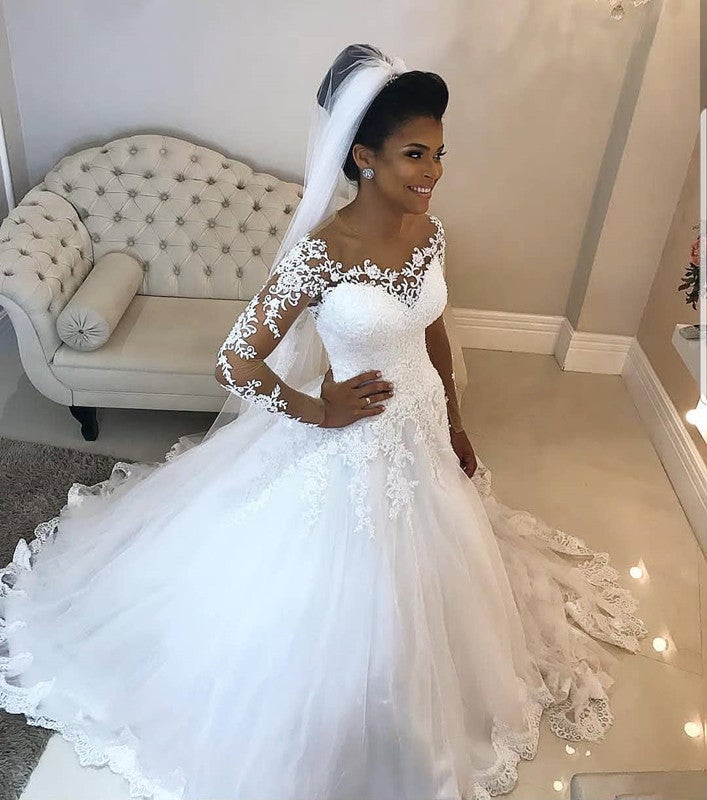 scoop neck lace wedding dress Andrea & Leo WL069 Off White/Nude A-Line Scoop Neckline Lace Wedding Dress Off White/Nude / 20