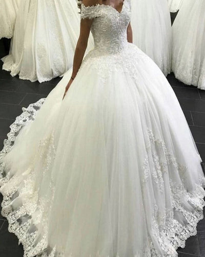 White Wedding Ball Gown Dresses