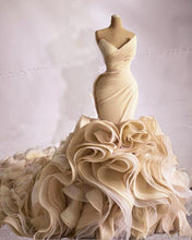 Load image into Gallery viewer, Champagne Mermaid Wedding Dress
