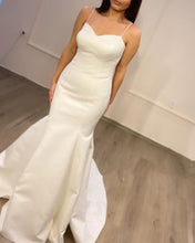 Load image into Gallery viewer, Simple Mermaid Wedding Dress Satin Sweetheart Spaghetti Straps
