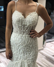 Load image into Gallery viewer, Mermaid Sweetheart Wedding Dresses Spaghetti Straps Lace Embroidery
