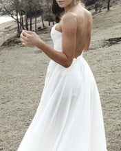 Load image into Gallery viewer, Beach Wedding Dresses Chiffon Split Ruched Neck
