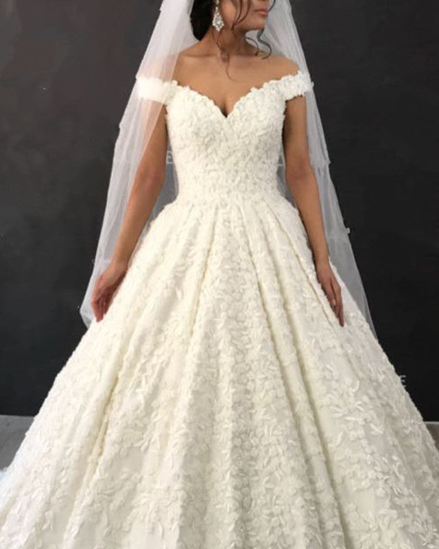 Princess Wedding Dress Lace Off The Shoulder Princess Wedding Dress Lace Off The Shoulder