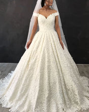 Load image into Gallery viewer, Princess Wedding Dress Lace Off The Shoulder-alinanova
