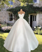 Load image into Gallery viewer, Ball Gown Satin Sweetheart Wedding Dress Pearl Beaded
