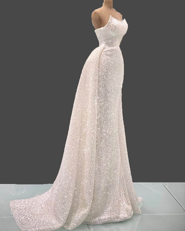 Mermaid Wedding Dresses Sequin Strapless  alinanova
