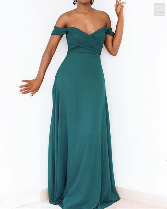 Off Shoulder Chiffon Bridesmaid Dresses With Pockets alinanova Off Shoulder Chiffon Bridesmaid Dresses With Pockets alinanova