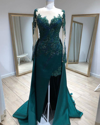 Dark Green Mermaid Prom Dresses
