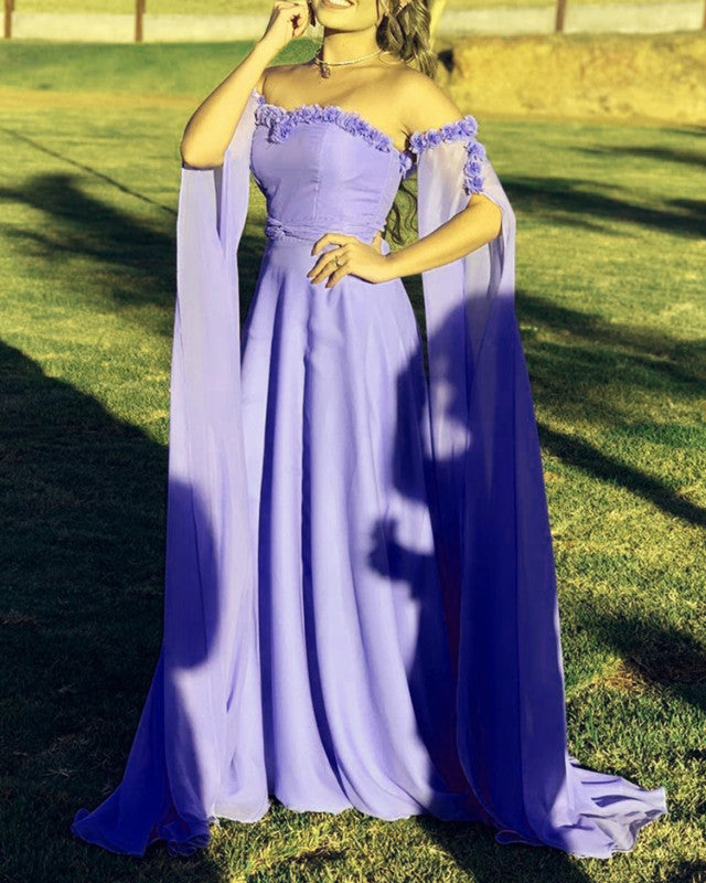 Cape Sleeves Formal Dresses Flowers Sweetheart Cape Sleeves Formal Dresses Flowers Sweetheart