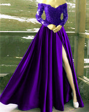 Load image into Gallery viewer, Purple Prom Dresses With Sleeves

