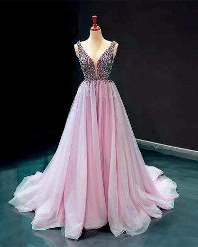 Mauve Evening Dresses Tulle 