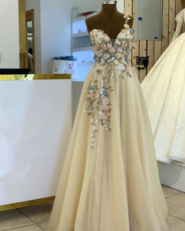 sachin and babi light blue dress Champagne One-Shoulder Sequin Gown with Corset Bodice and High Slit
